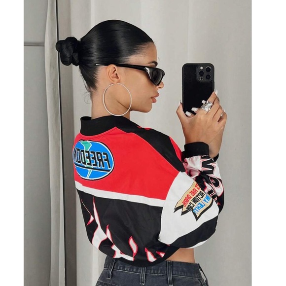 Motto Graphic Bomber Jacket ❤️ - Picture 4 of 4